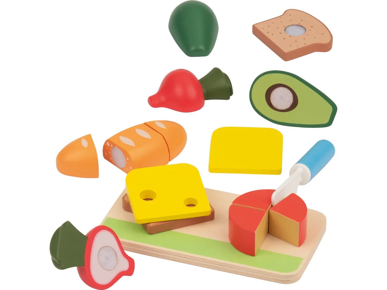 Set alimenti giocattolo in legno