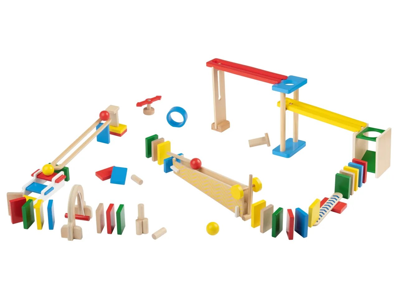 Pista per biglie in legno