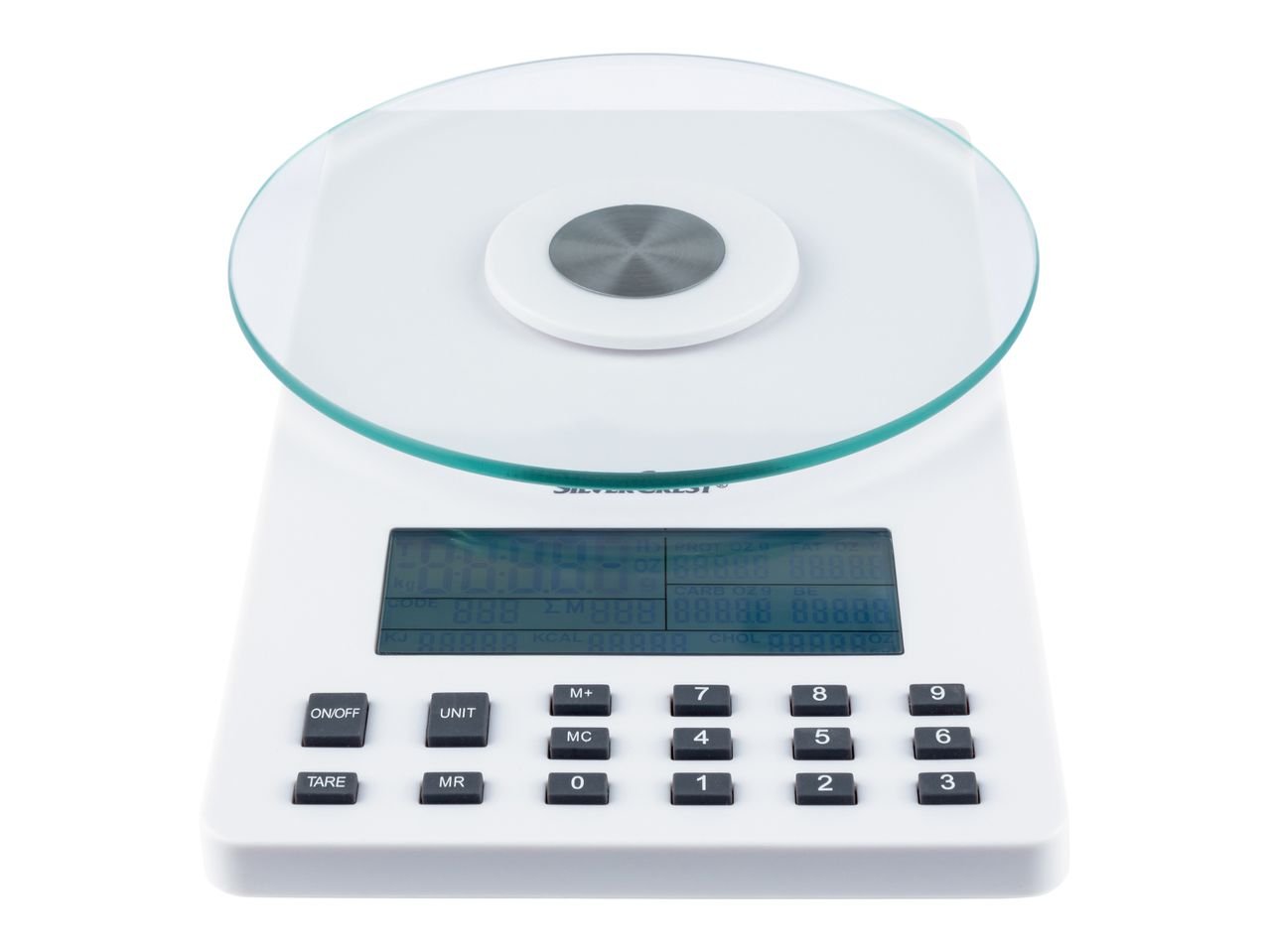 Bilancia da cucina con valori nutrizionali