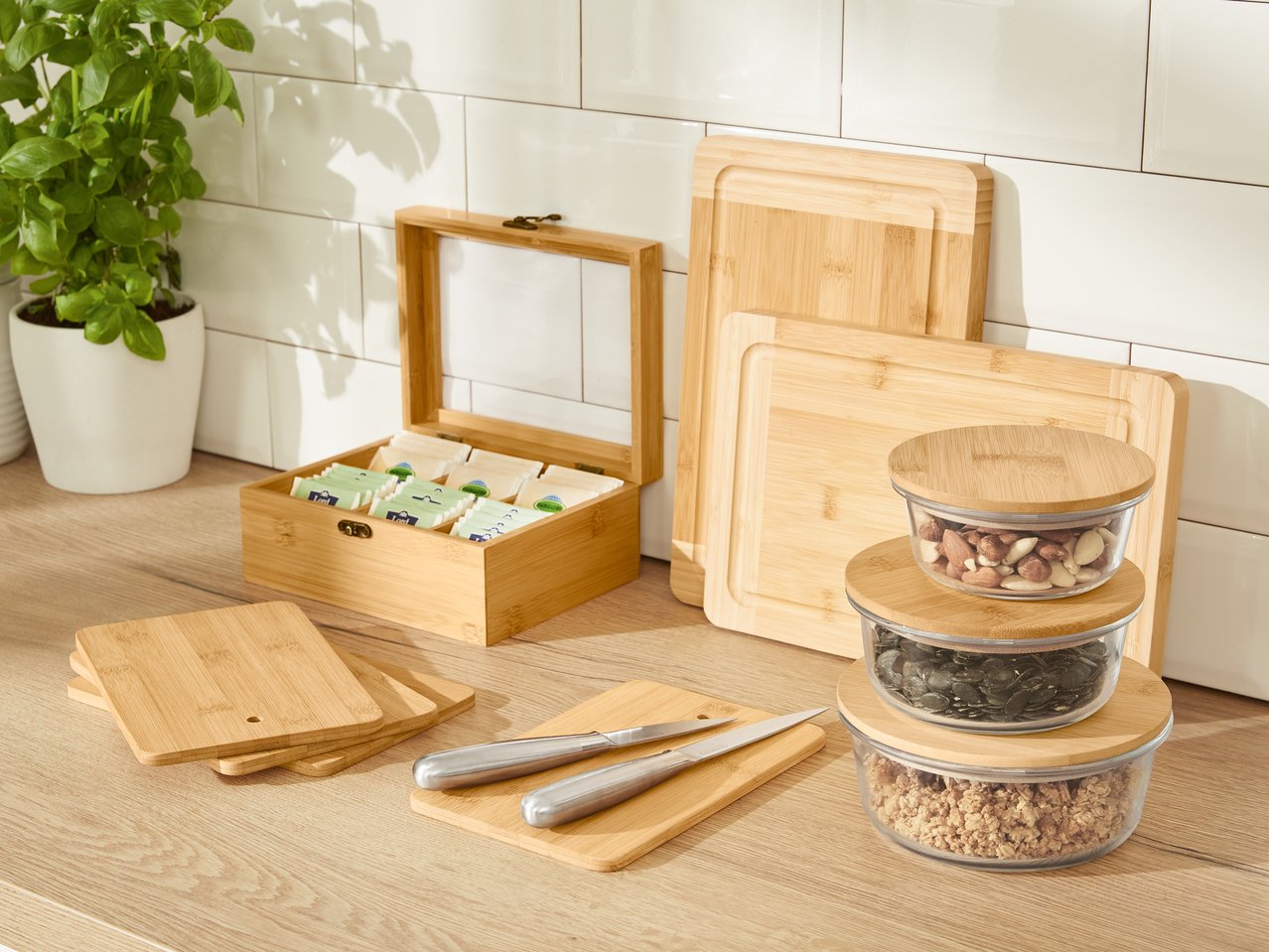 Taglieri da cucina o contenitore per tè in bambù