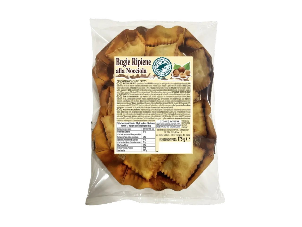 Bugie ripiene alla nocciola