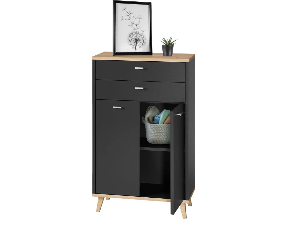 Mobiletto da bagno con 2 ante e 2 cassetti