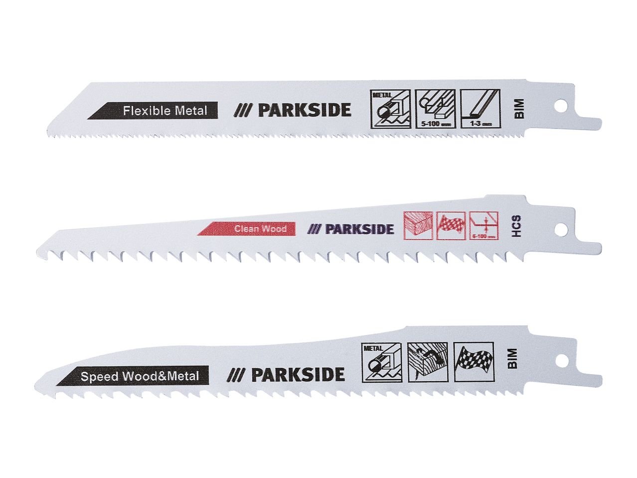 Lame per seghetto elettrico, 3 pezzi