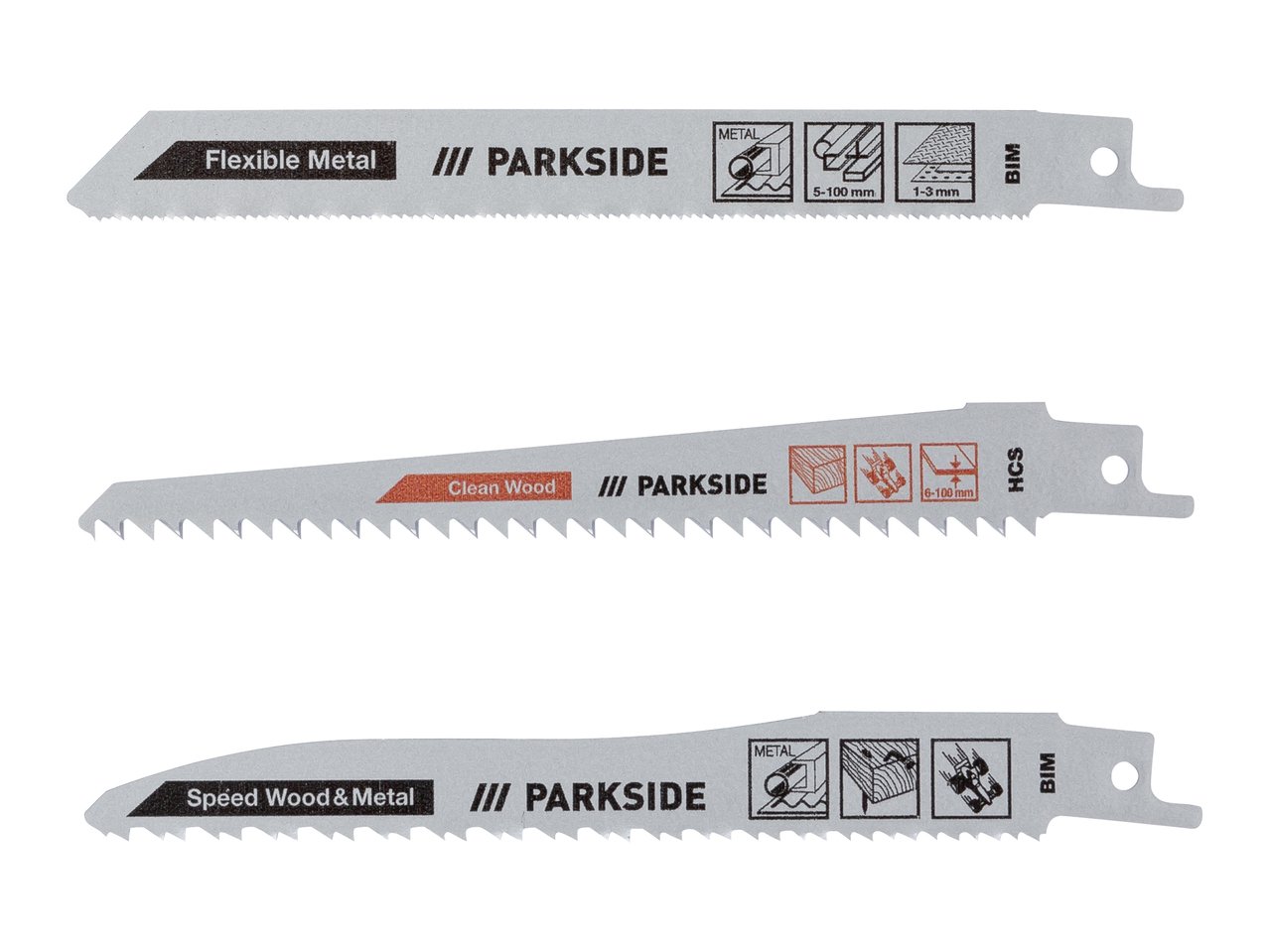 Lame per seghetto elettrico, 3 pezzi