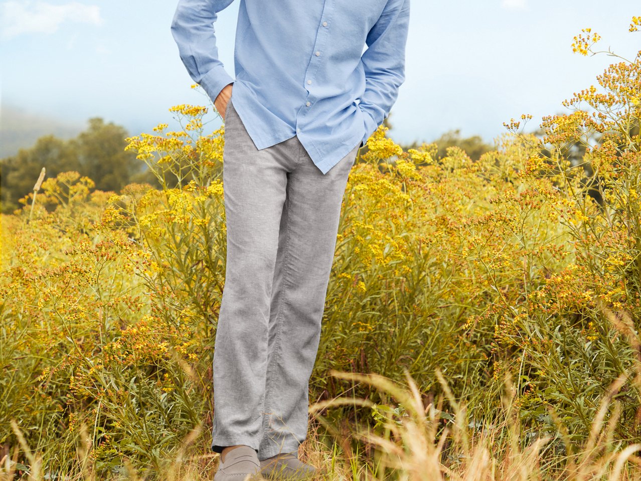 Pantaloni in lino da uomo