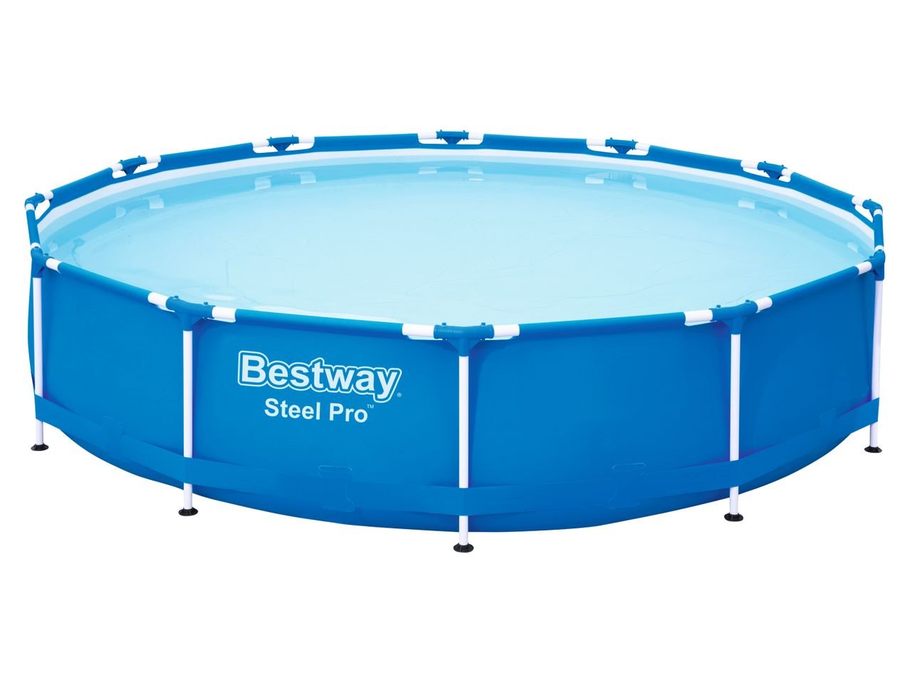 Piscina con struttura in metallo