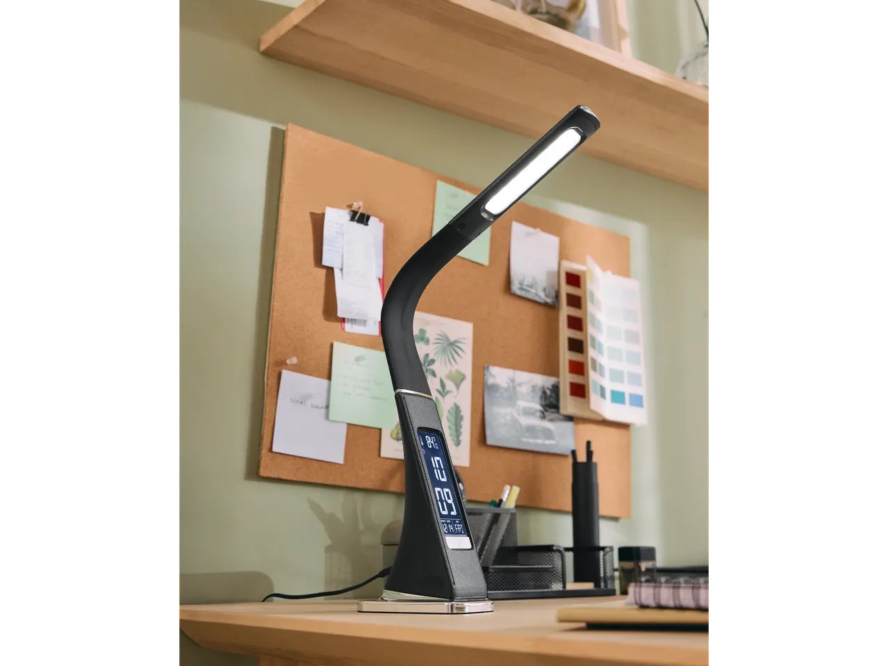 Lampada LED da tavolo con orologio