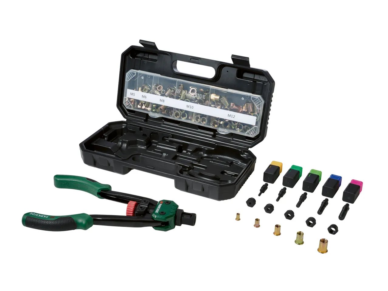 Pinza rivettatrice con accessori