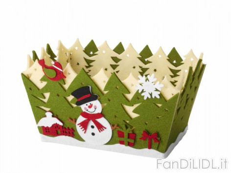 Cestino in feltro (Feste, regali, Babbo di Natale)