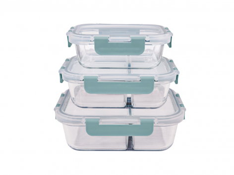 Set portavivande in vetro, 3 pezzi