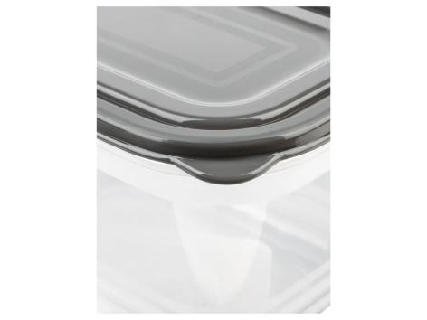 Snips - Set 3 Contenitori per Alimenti 1L Trasparenti, Coperchio Salva Freschezza con 4 Chiusure di Sicurezza - Contenitore per Cibi 14,7x14,7x12 Frigorifero, Microonde e Lavastoviglie, Made in Italy