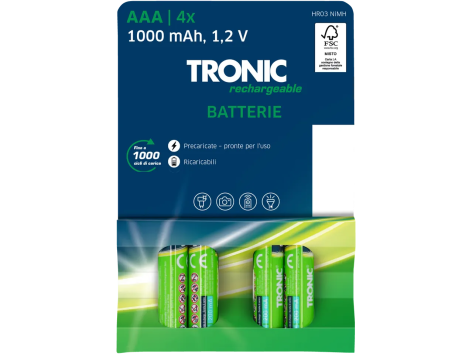 Batterie ricaricabili, 4 pezzi