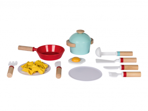 Gioco utensili per cucina giocattolo in legno