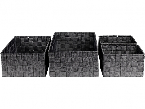 Cesti portaoggetti, 4 pezzi, portaoggetti pensile o cesto con coperchio