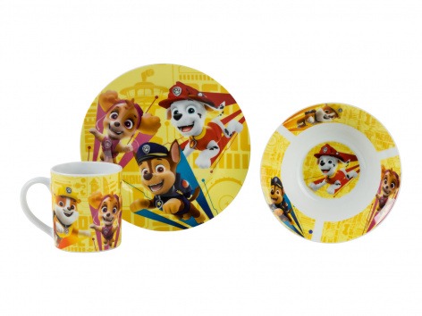 Set colazione in porcellana "Paw Patrol, Frozen, Sam il pompiere"