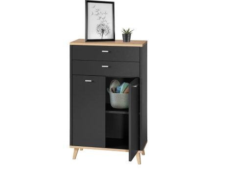 Mobiletto da bagno con 2 ante e 2 cassetti