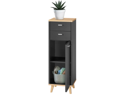 Mobiletto da bagno con 1 anta e 2 cassetti