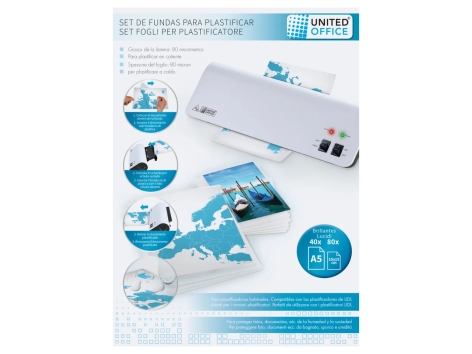 Fogli per plastificatore A4, 40 pezzi o A5, 40 pezzi + 10x15 cm, 80 pezzi