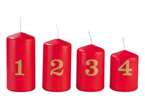Candele natalizie, 4 pezzi