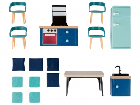 Set mobili in miniatura o set personaggi per casa delle bambole