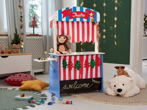 Bancarella o negozio teatro in legno