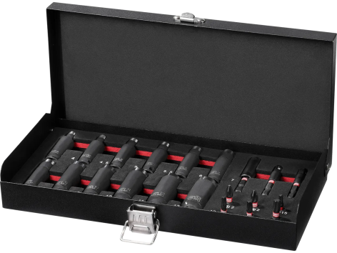 Set chiavi a bussola e punte per avvitatore a percussione, 21 pezzi