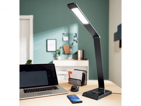 Lampada LED per scrivania con caricabatterie ad induzione