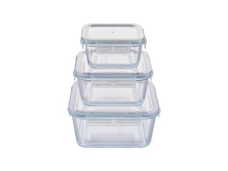Contenitori salvafreschezza in vetro, 3 pezzi