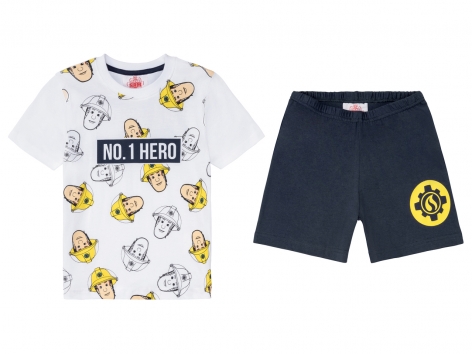 Pigiama corto da bambino "Spiderman, Sam il pompiere, Jurassic World"