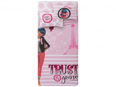 Completo lenzuola singole "Peppa Pig, Jurassic Park, Batman, Paw Patrol, Spirit, Miraculous"