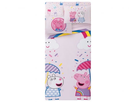 Completo lenzuola singole "Peppa Pig, Jurassic Park, Batman, Paw Patrol, Spirit, Miraculous"