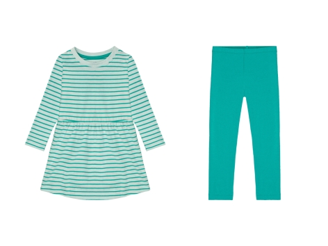 Completo vestitino e leggings da bambina