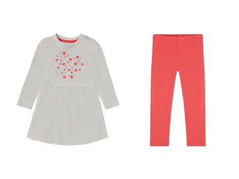 Completo vestitino e leggings da bambina