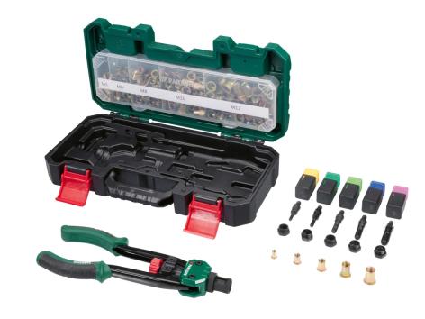 Pinza rivettatrice con accessori, 151 pezzi