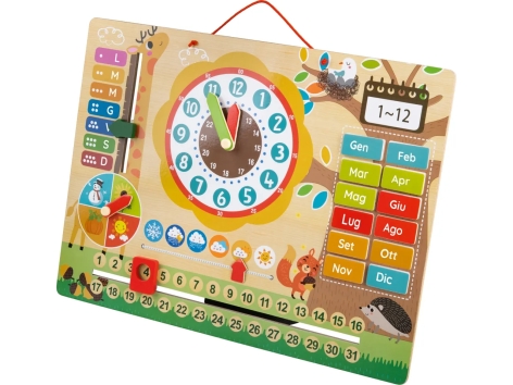 Calendario magnetico o computer in legno per bambini