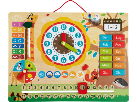 Calendario magnetico o computer in legno per bambini