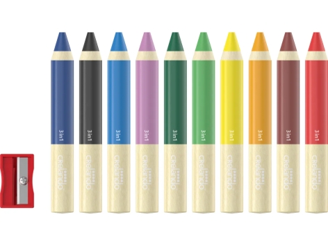 Matite colorate 3 in 1, 10 pezzi