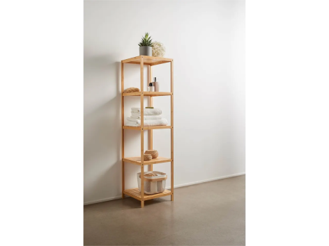 Scaffale a 5 ripiani in bambù
