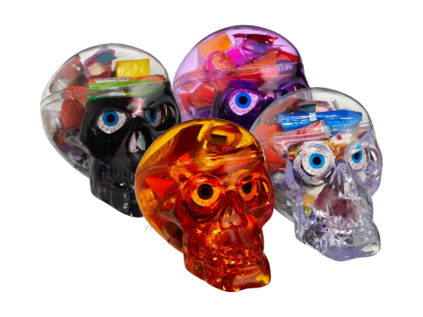 Teschio ripieno di caramelle