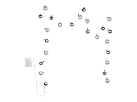 Catena luminosa LED con palline natalizie