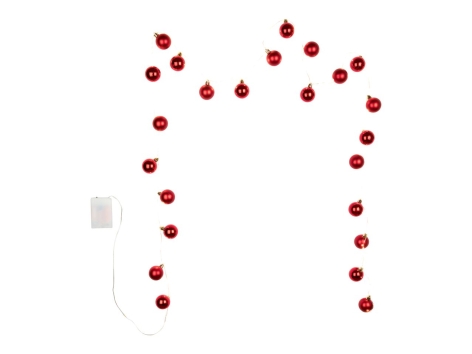 Catena luminosa LED con palline natalizie