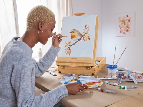 Set cavalletto da pittore in valigetta