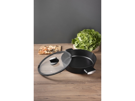 Tegame con coperchio in vetro