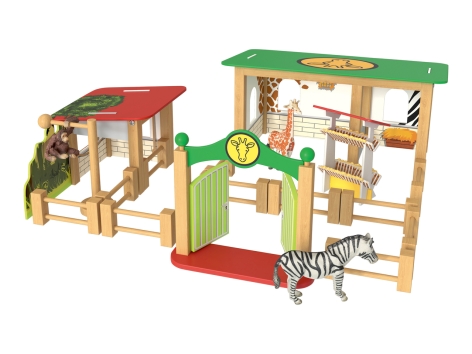 Fattoria o zoo in legno