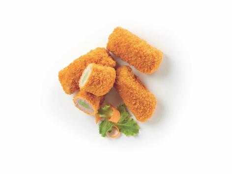 Rollini dorati di suino con spinaci