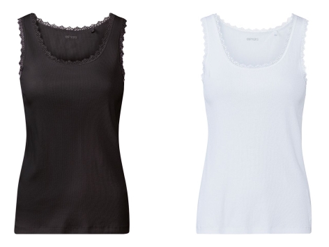 Canotta Effetto Raso Con Pizzo E Scollo A V Glicine - Acquista Online | Terranova - Foto 7