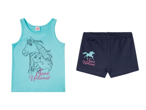 Completo top e pantaloncini da bambina "Paw Patrol, Spirit, My Little Pony"