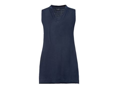 Canotta lunga in lino da donna