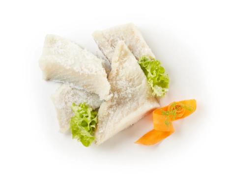 Tranci di filetto di baccalà salati