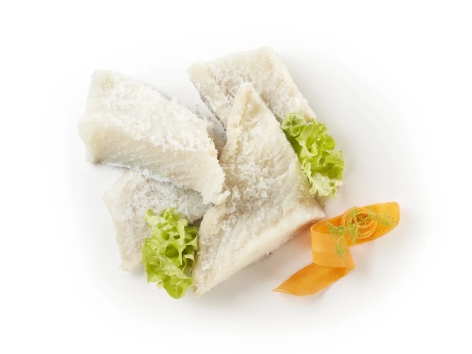 Tranci di filetto di baccalà salati